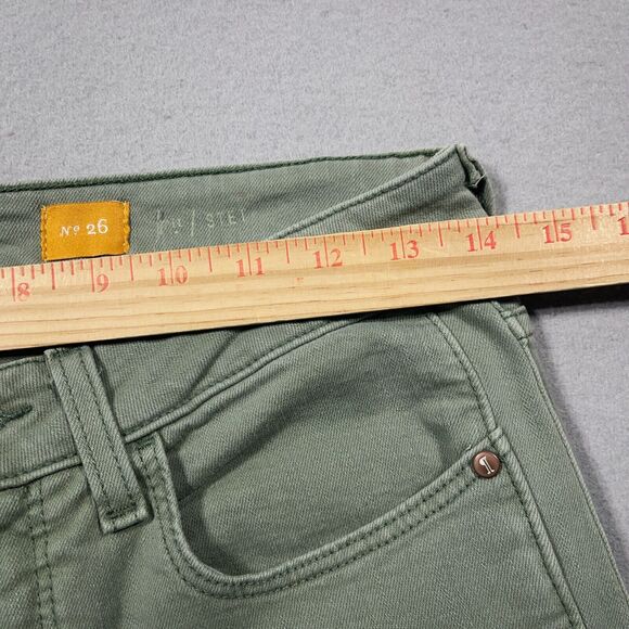 Anthro Pilcro and the Letter‎ Press Size 26 Denim Pants Ankle Straight Leg Green - Picture 6 of 11